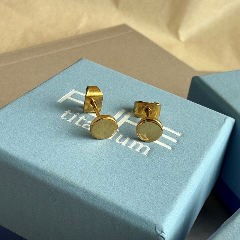 Pure Titanium Øreringe i forgyldt titanium